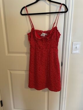 Princess Polly Red Print Mini Dress with adjustable spaghetti straps